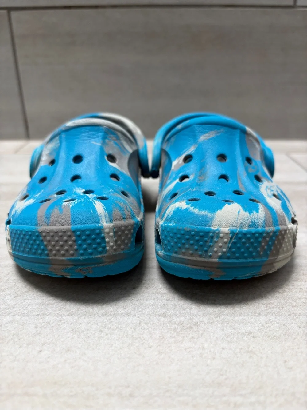 CROCS Toddler Baya Marbled Clogs, C7, Ultramarine